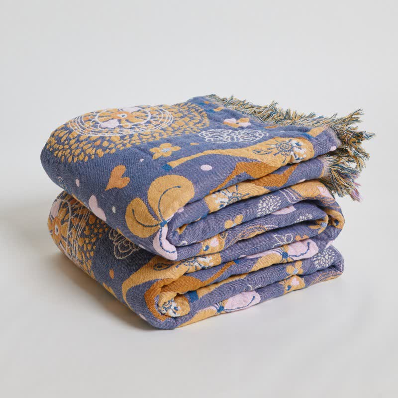 Ownkoti Reversible Floral Deer Cotton Gauze Quilt - image 5