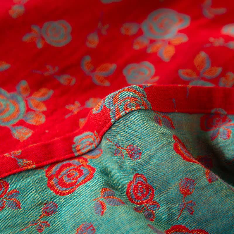 Oriental Vintage Rose Cotton Loungewear Set - image 10