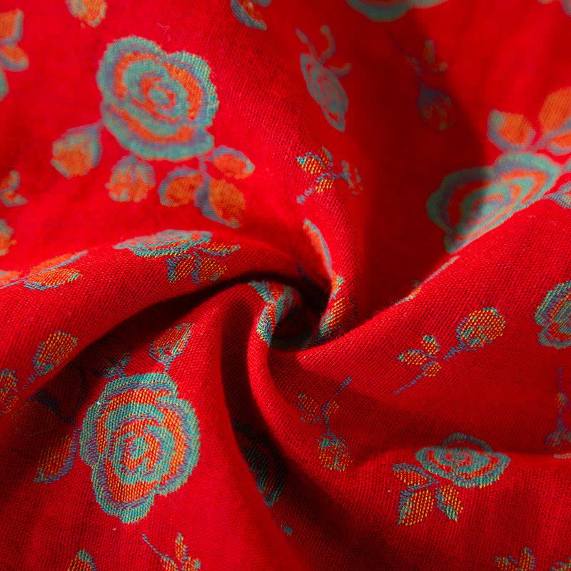 Oriental Vintage Rose Cotton Loungewear Set - image 13