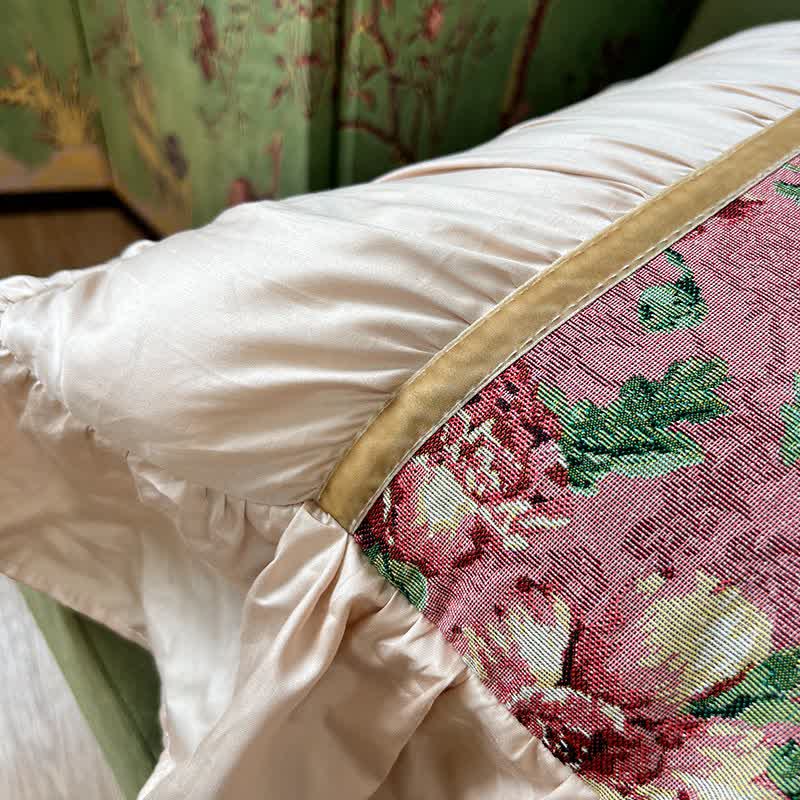 Floral Throw Pillow with Ruffled Edge - image 12