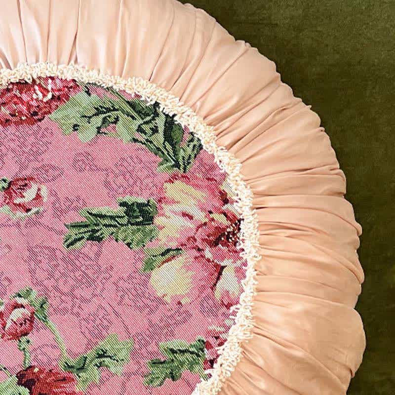 Floral Throw Pillow with Ruffled Edge - image 11