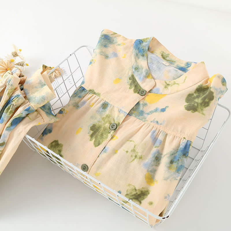 Oriental Ink Floral Cotton Loungewear Set - image 5