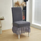 Geometric Elastic Stretch Dining Chair Cover - Gray - 6PCS - One size - image 10