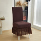 Geometric Elastic Stretch Dining Chair Cover - Coffee - 6PCS - One size - image 12