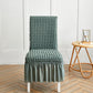 Seersucker Stretch Chair Cover with Ruffle Skirt - Sage Green - 6PCS - One size - image 14