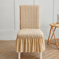 Seersucker Stretch Chair Cover with Ruffle Skirt - Beige - 6PCS - One size - image 16