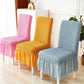 Seersucker Stretch Chair Cover with Ruffle Skirt - image 0