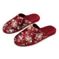 Retro Peony Print House Slippers - Red - L - image 7