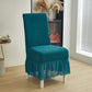 Universal Stretch Jacquard Dining Chair Cover - Cyan - 6PCS - One size - image 11