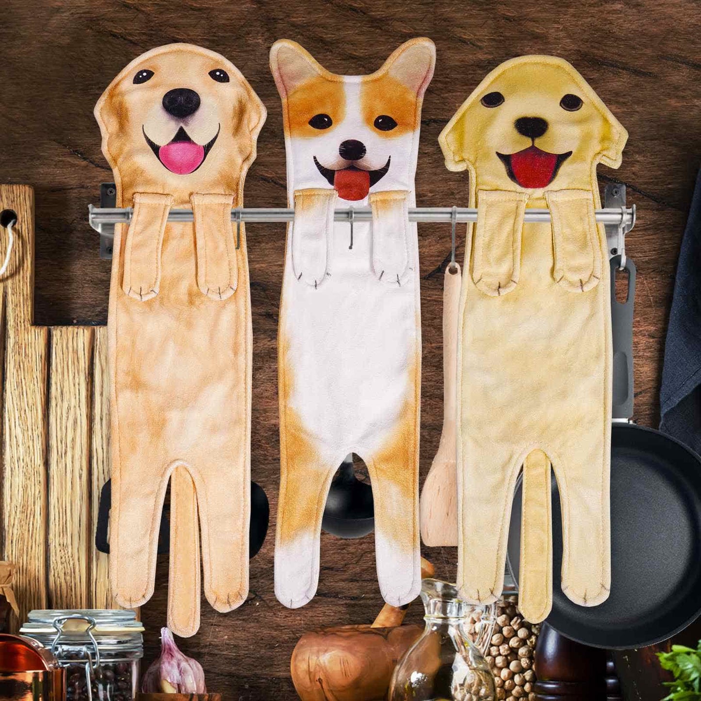 Dog Hangable Kitchen Bathroom Hand Towel - image 1