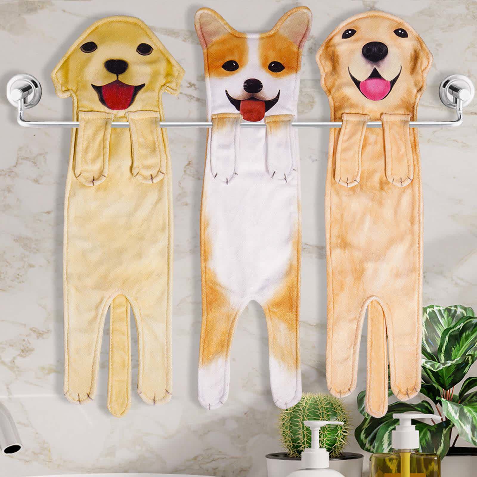 Dog Hangable Kitchen Bathroom Hand Towel - Golden Retriever + Corgi + Labrador Retriever - 3PCS - image 0