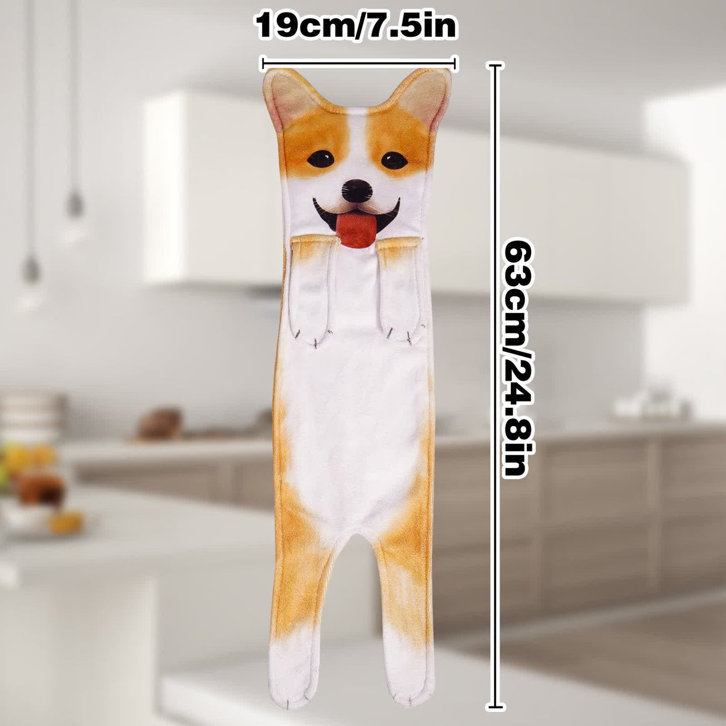 Dog Hangable Kitchen Bathroom Hand Towel - Corgi - 2PCS - image 11