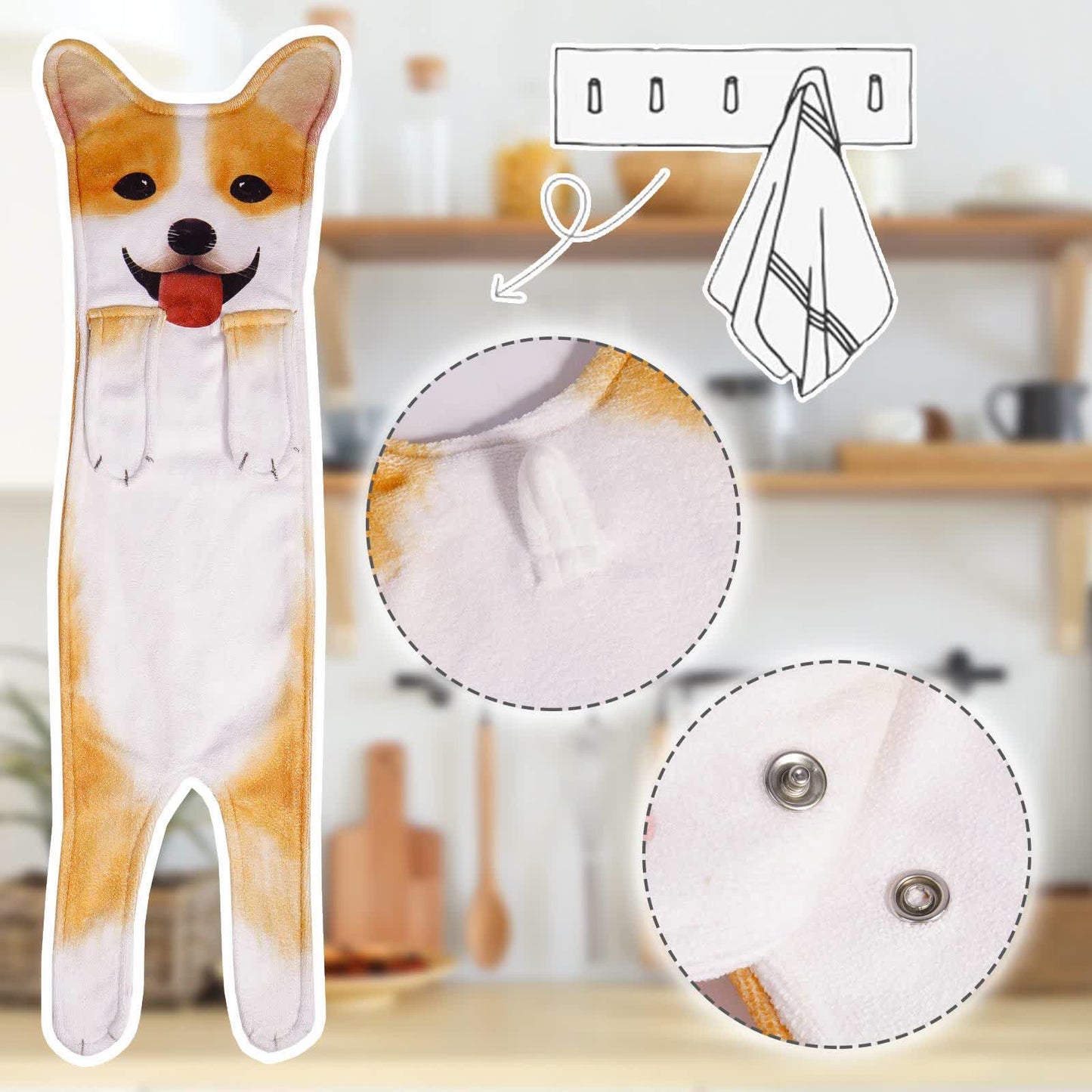 Dog Hangable Kitchen Bathroom Hand Towel - image 10