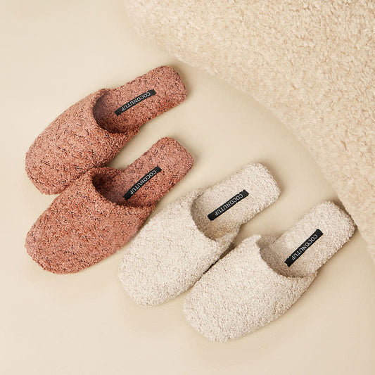 Luxury Solid Color Fuzzy Slippers - image 0