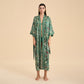 Green Botanical Floral Kimono Style Bathrobe - image 1