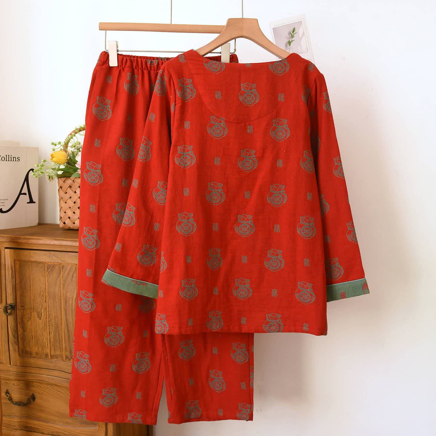 Lucky Bag Pattern Cotton Loungewear Set - image 4
