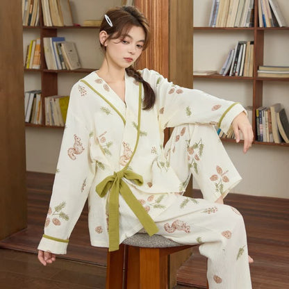 Woodland Squirrel & Acorn Loungewear Set - Beige - XXL - image 1