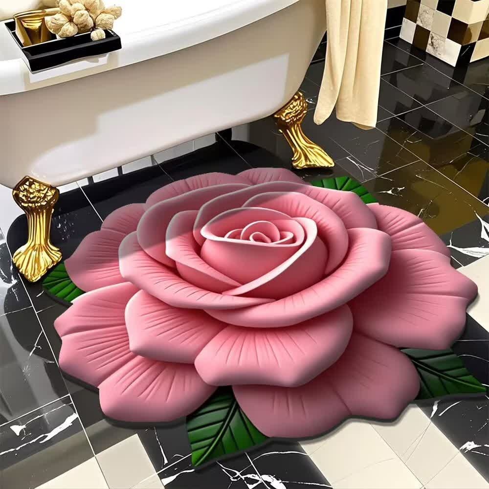 Romantic Rose 3D Effect Rug - Pink - 47" x 47" - image 3