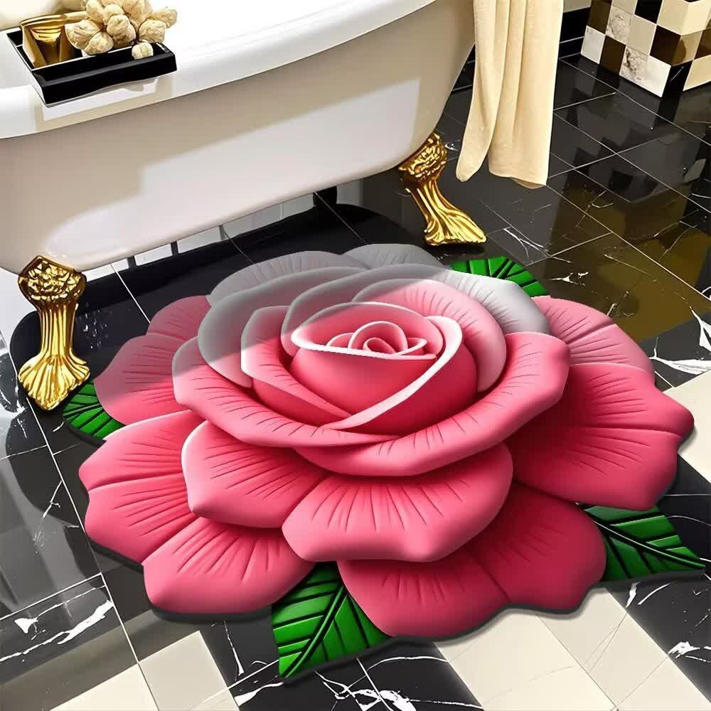 Romantic Rose 3D Effect Rug - Gradient Pink - 47" x 47" - image 5