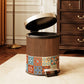 Vintage Mediterranean Double-Layer Trash Can - Warm Terracott - Foot Pedal - 10"W x 10"L x 12"H - image 4