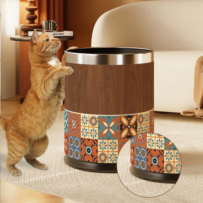 Vintage Mediterranean Double-Layer Trash Can - image 2