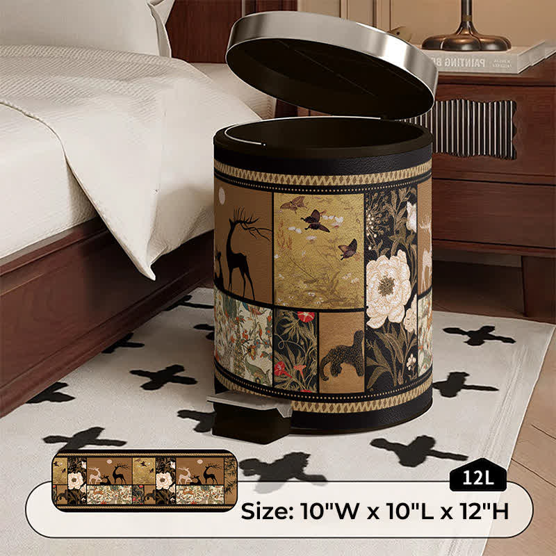 Artistic Leather Double-Layer Trash Can - C - Foot Pedal - 10"W x 10"L x 12"H - image 11