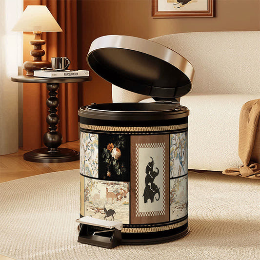 Vintage Collage & Botanical Series Trash Can - image 1