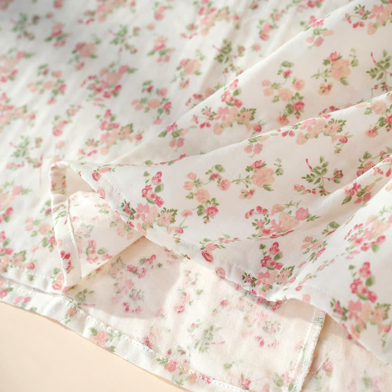 Pink Floral Pure Cotton Sleeveless Nightdress - image 6