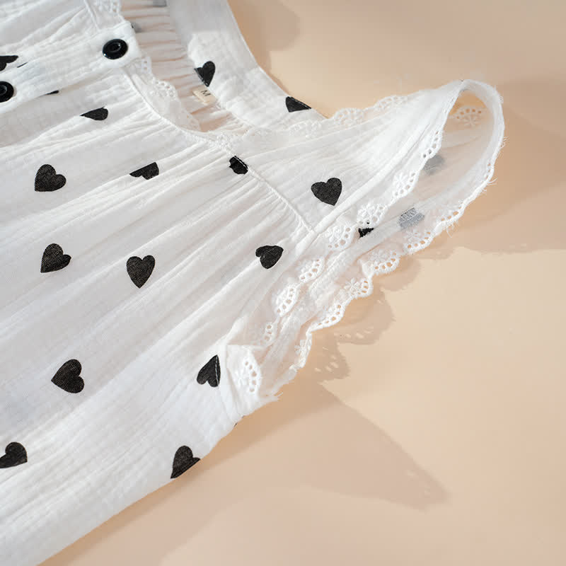 Heart Print Pure Cotton Sleeveless Nightdress - image 3