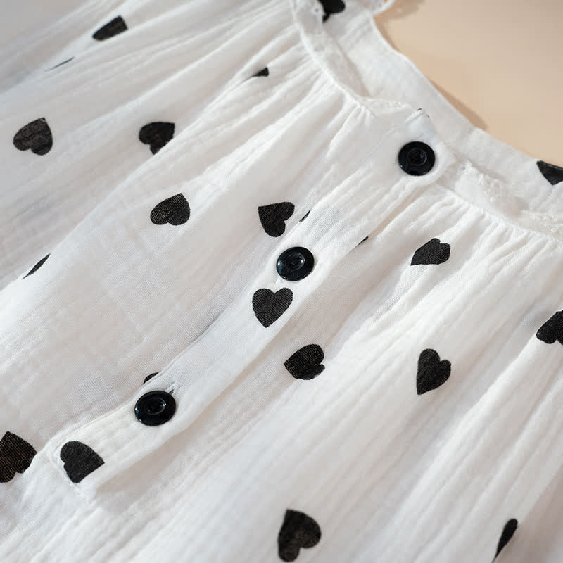 Heart Print Pure Cotton Sleeveless Nightdress - image 4