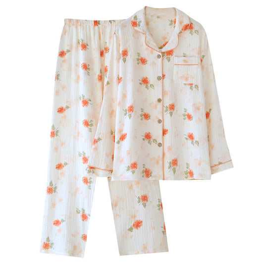 Orange Rose Cotton Gauze Loungewear Set - image 1