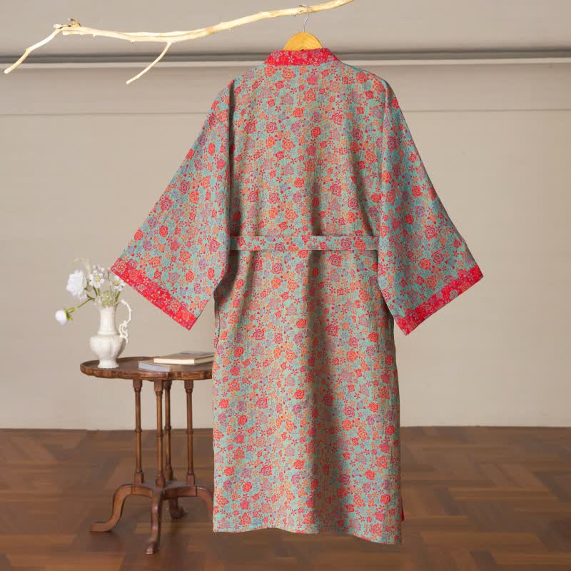Romantic Rose Cotton Kimono Robe - image 14