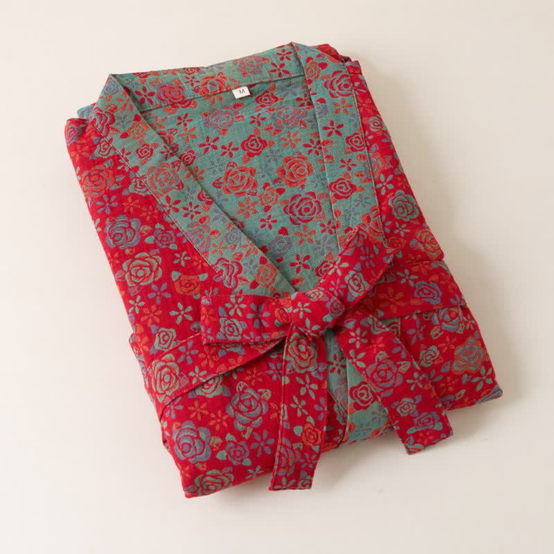 Romantic Rose Cotton Kimono Robe - image 6