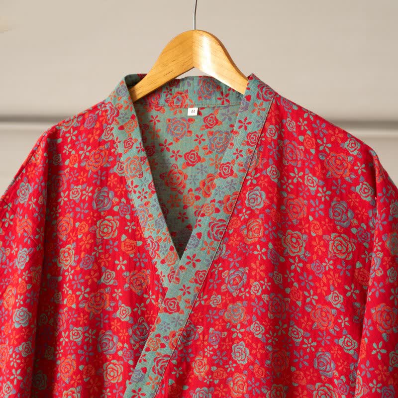 Romantic Rose Cotton Kimono Robe - image 7