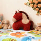 Festive Red Horse Mascot Sherpa Pillow - image 4