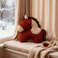 Festive Red Horse Mascot Sherpa Pillow - image 3