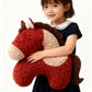 Festive Red Horse Mascot Sherpa Pillow - image 1