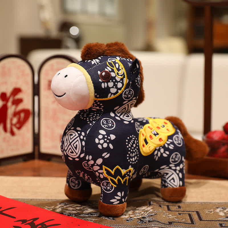 Chinese Zodiac Horse Plush Lucky Mascot Doll - B - 4PCS - 11"H - image 8