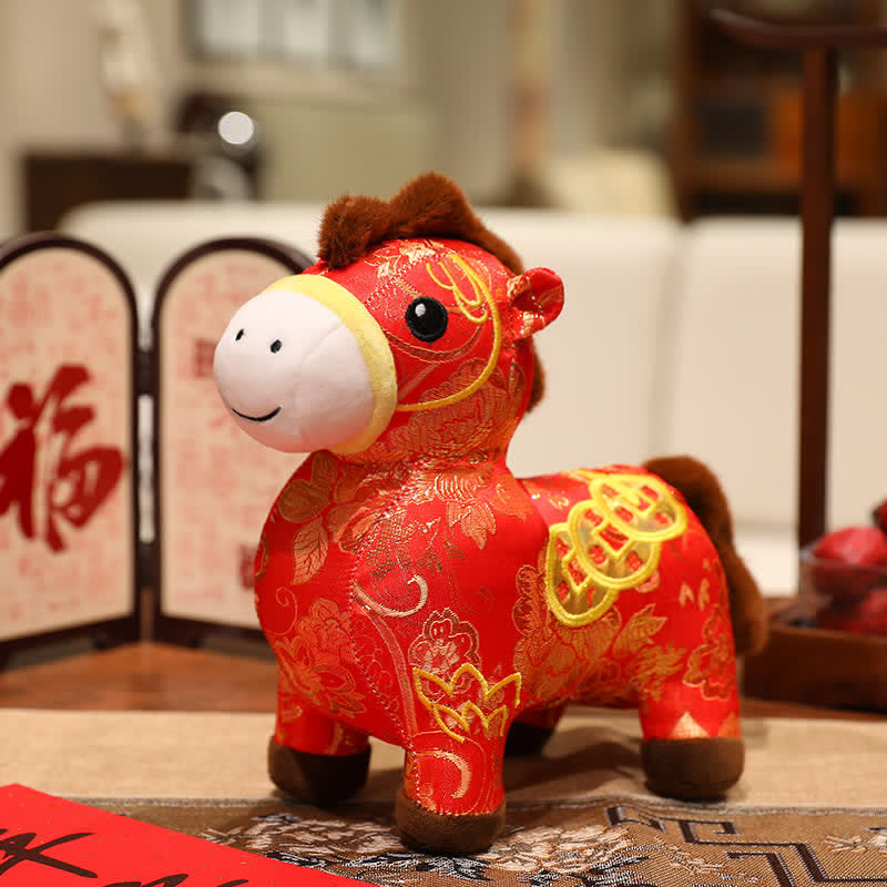 Chinese Zodiac Horse Plush Lucky Mascot Doll - A - 4PCS - 11"H - image 7