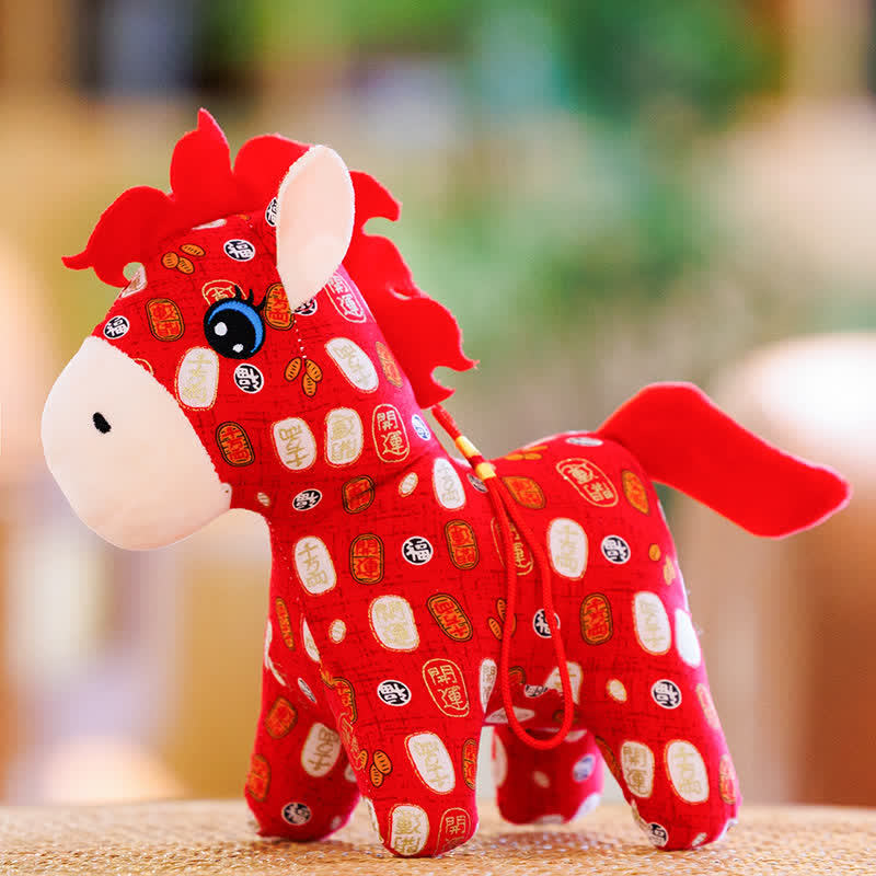 Traditional Chinese Zodiac Horse Plush Toy - D - 4PCS - 12"H - image 8