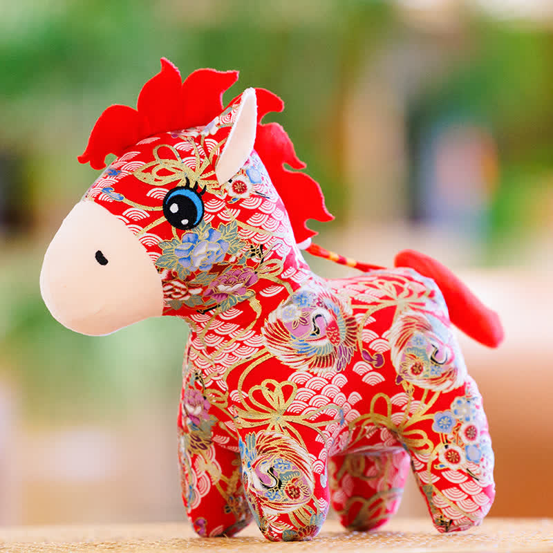 Traditional Chinese Zodiac Horse Plush Toy - C - 4PCS - 12"H - image 7