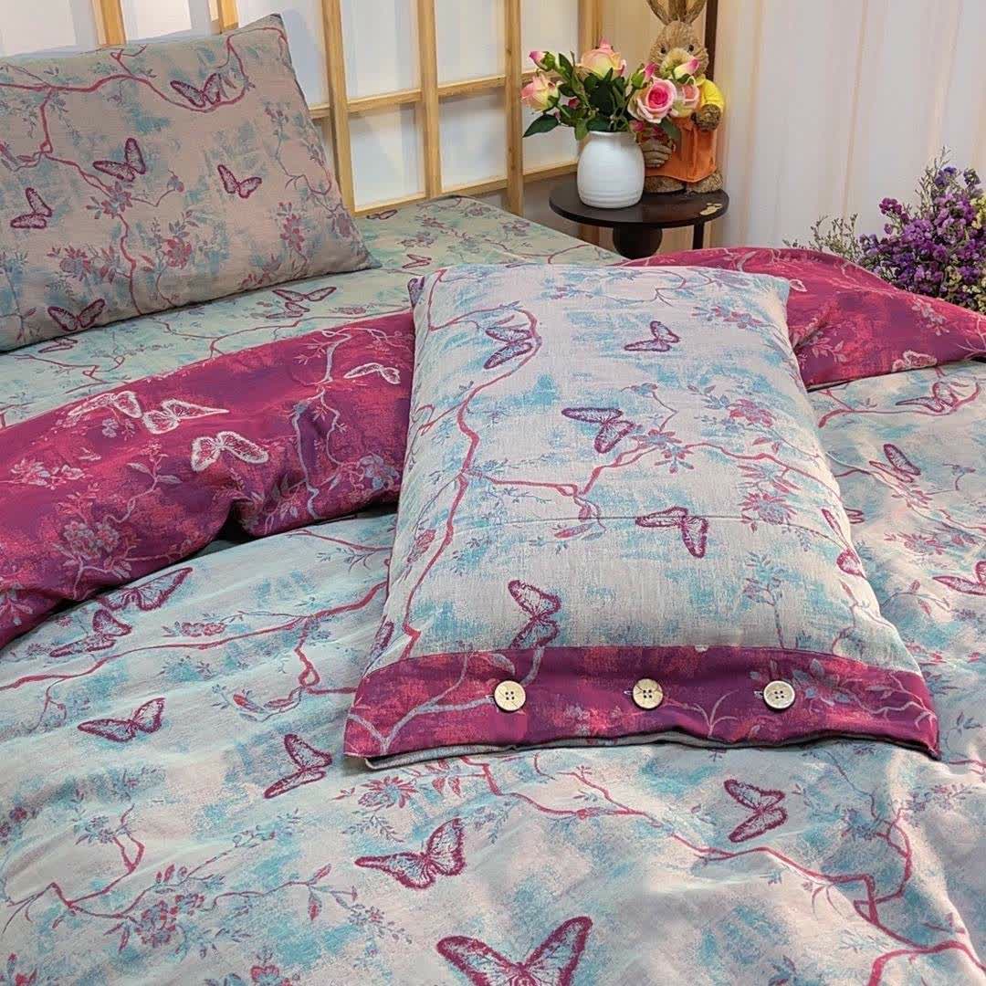 Heritage Butterfly Cotton Gauze Bedding Set(4PCS) - image 4