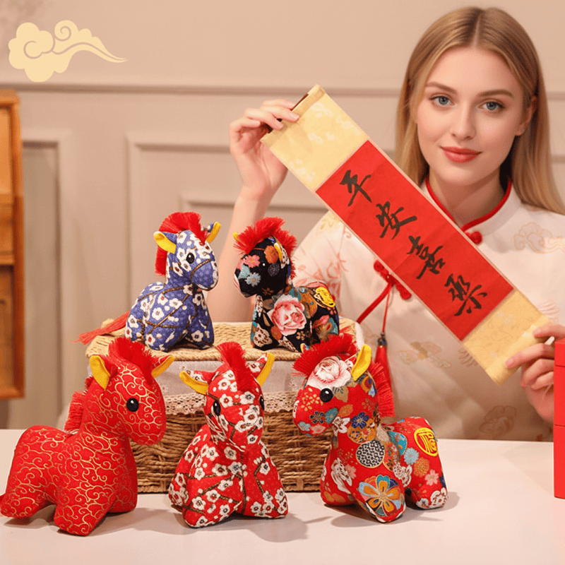 Handmade Auspicious Zodiac Mascot Decor - Set (5 Patterns) - 5PCS - 10"H - image 3