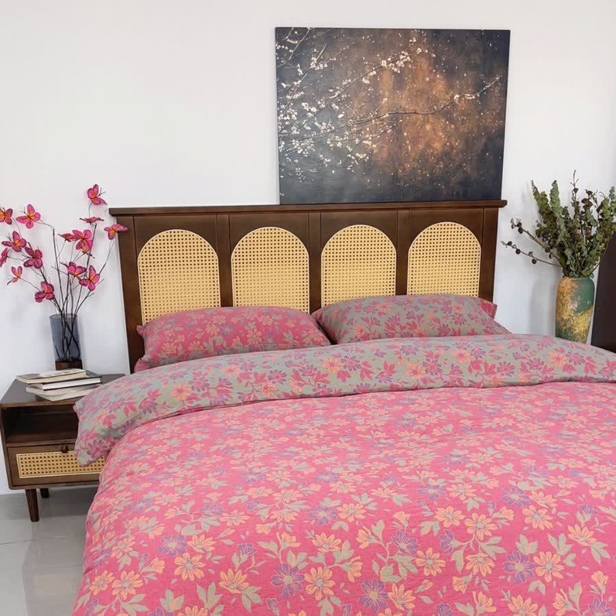 Country Gardenia Floral Cotton Gauze Bedding Set(4PCS) - image 1