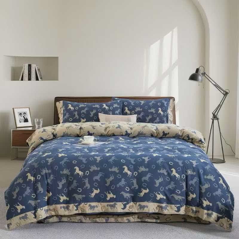 Whimsical Pony Cotton Gauze Bedding Set(4PCS) - King - image 0