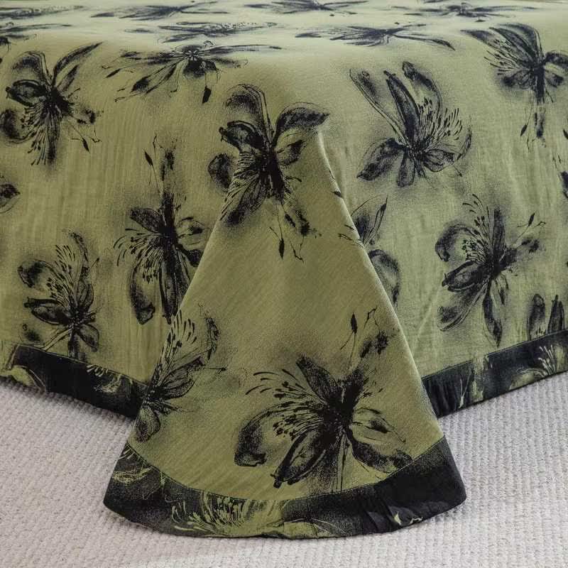 Oriental Ink Style Floral Cotton Bedding Set(4PCS) - image 5