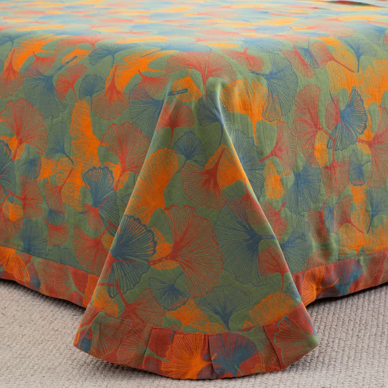 Artistic Ginkgo Leaf Cotton Gauze Bedding Set(4PCS) - image 5