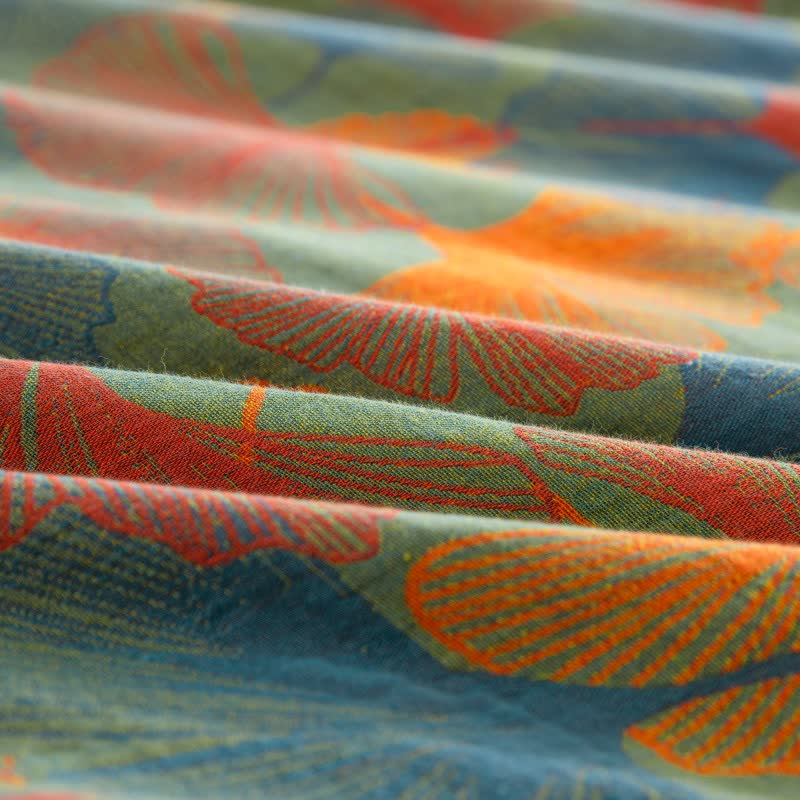 Artistic Ginkgo Leaf Cotton Gauze Bedding Set(4PCS) - image 7