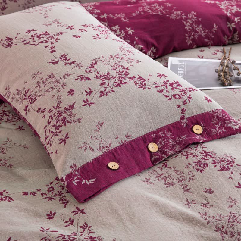 Country Leaf Cotton Gauze Bedding Set(4PCS) - image 25