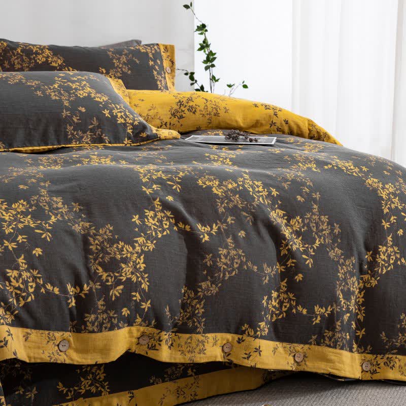 Country Leaf Cotton Gauze Bedding Set(4PCS) - image 30